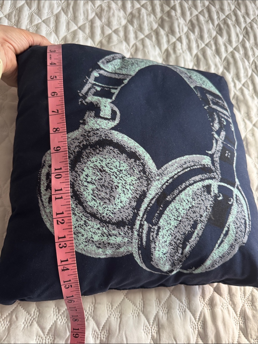 Aeropostale Navy Pillow with Mint Headphone Graphic